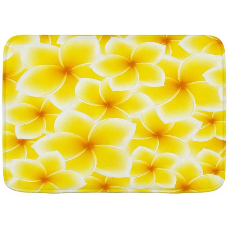 Samanca Bath Mat Rug,Hawaiian Asian Flower Blossom Print,Plush Bathroom Decor Mats with Non Slip Backing,29.5 X 17.5