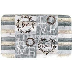 The Lakeside Collection Non-Slip Memory Foam Bathroom Rug Farmhouse Accent Love Home Blessed