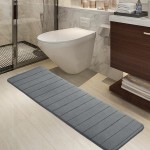 uxcell Memory Foam Bath Mat Absorbent Runner Kitchen Rug Soft and Comfortable Runner Floor Mat for Kitchen Bathroom Floors 16 x 47 Dark Grey