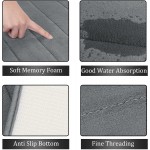 uxcell Memory Foam Bath Mat Absorbent Runner Kitchen Rug Soft and Comfortable Runner Floor Mat for Kitchen Bathroom Floors 16 x 47 Dark Grey