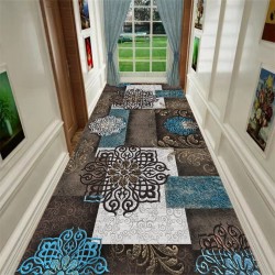Blue Grey Retro Floral Pattern Entryway Hallway Runner Rugs 2x3 Vintage Distressed Accent Non-Slip Kitchen Laundry Room Runner Carpets Home Office Area Rugs Beside Bed Chair Indoor Outdoor Floor Mat
