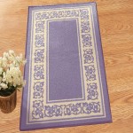 Collections Etc Floral Border Skid-Resistant Accent Rug Lavender 20 X 59