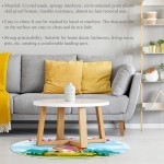 Funny Rabbit Happy Easter Round Indoor Outdoor Area Rugs Runner Rug Non-Slip Backing Floor Carpet for Sofa Living Room Bedroom Modern Accent Home Decor 39.4in