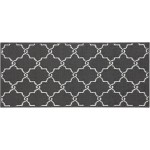 Jean Pierre – Tufted Runner Yohan Trellis Rug Modern Home Décor Washable Rug Accent Carpet for Entryway & Hallway Measures 26 x 45 Dk Grey and White