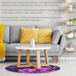 Purple Butterfly Round Indoor Outdoor Area Rugs Runner Rug Non-Slip Backing Floor Carpet for Sofa Living Room Bedroom Modern Accent Home Decor 31.5in