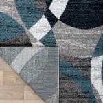 Rugshop Contemporary Modern Circles Abstract Area Rug 2' x 3' Blue