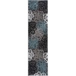 Rugshop Contemporary Modern Floral Flowers Easy Maintenance for Home Office,Living Room,Bedroom,Kitchen Soft Runner Rug 2' x 10' Gray