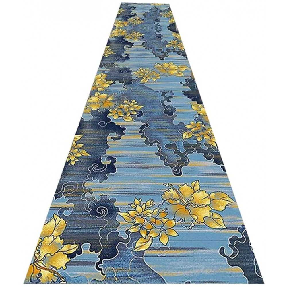 Runner Rug for Hallway Non Slip Floral Print Accent Rugs Low-Pile Entryway Carpet Washable for Kitchen Living Room Bedroom Doorway Entryways Laundry Room Size : 140x800cm
