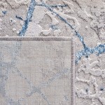 SAFAVIEH Amelia Collection ALA293F Damask Distressed Non-Shedding Living Room Bedroom Accent Area Rug 4'5 x 6'5 Grey Blue