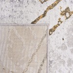 SAFAVIEH Amelia Collection ALA293G Modern Abstract Non-Shedding Living Room Bedroom Accent Area Rug 4'5 x 6'5 Grey Gold