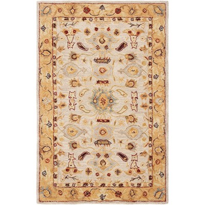 Safavieh Anatolia Collection AN543C Handmade Traditional Oriental Premium Wool Accent Rug 2' x 3' Ivory Gold