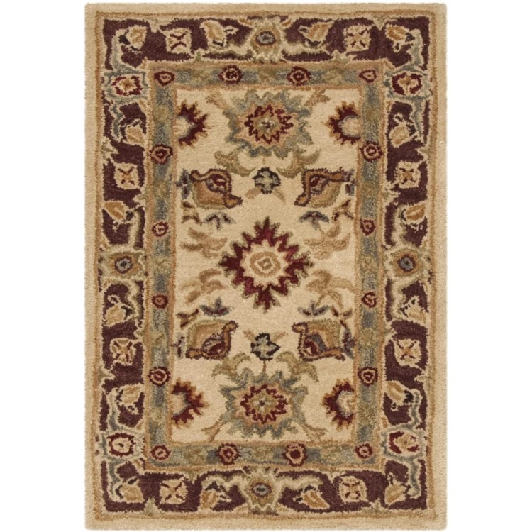 Safavieh Anatolia Collection AN546A Handmade Traditional Oriental Premium Wool Accent Rug 2' x 3' Ivory Brown
