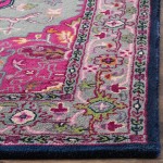 Safavieh Bellagio Collection BLG541B Handmade Medallion Premium Wool Area Rug 8' x 10' Grey Pink