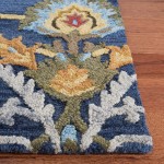 Safavieh Blossom Collection BLM402A Handmade Premium Wool Accent Rug 2'3 x 4' Navy Multi