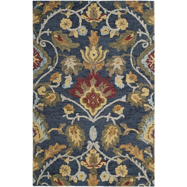 Safavieh Blossom Collection BLM402A Handmade Premium Wool Accent Rug 2'3 x 4' Navy Multi