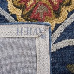 Safavieh Blossom Collection BLM402A Handmade Premium Wool Area Rug 6' x 6' Square Navy Multi