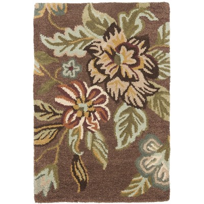 Safavieh Blossom Collection BLM920A Handmade Floral Premium Wool Accent Rug 2' x 3' Brown Multi