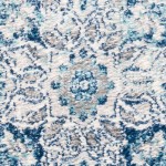 SAFAVIEH Brentwood Collection BNT867N Medallion Distressed Non-Shedding Living Room Bedroom Accent Rug 2' x 4' Navy Ivory