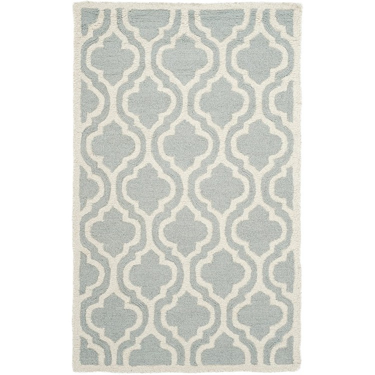 Safavieh Cambridge Collection CAM152A Handmade Moroccan Premium Wool Accent Rug 2' x 3' Spa Ivory