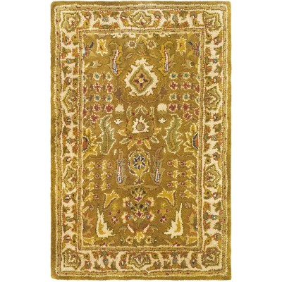 Safavieh Classic Collection CL764A Handmade Traditional Oriental Premium Wool Accent Rug 2' x 3' Gold Beige