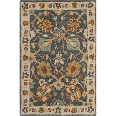 Safavieh Classic Collection CL934A Handmade Traditional Oriental Premium Wool Accent Rug 2' x 3' Dark Grey Ivory