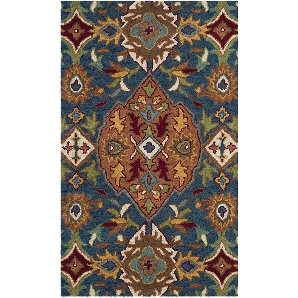 Safavieh Heritage Collection HG653A Handmade Traditional Oriental Premium Wool Accent Rug 2' x 3' Camel Blue