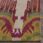 Safavieh Ikat Collection IKT464A Handmade Premium Wool Accent Rug 2' x 3' Beige Yellow