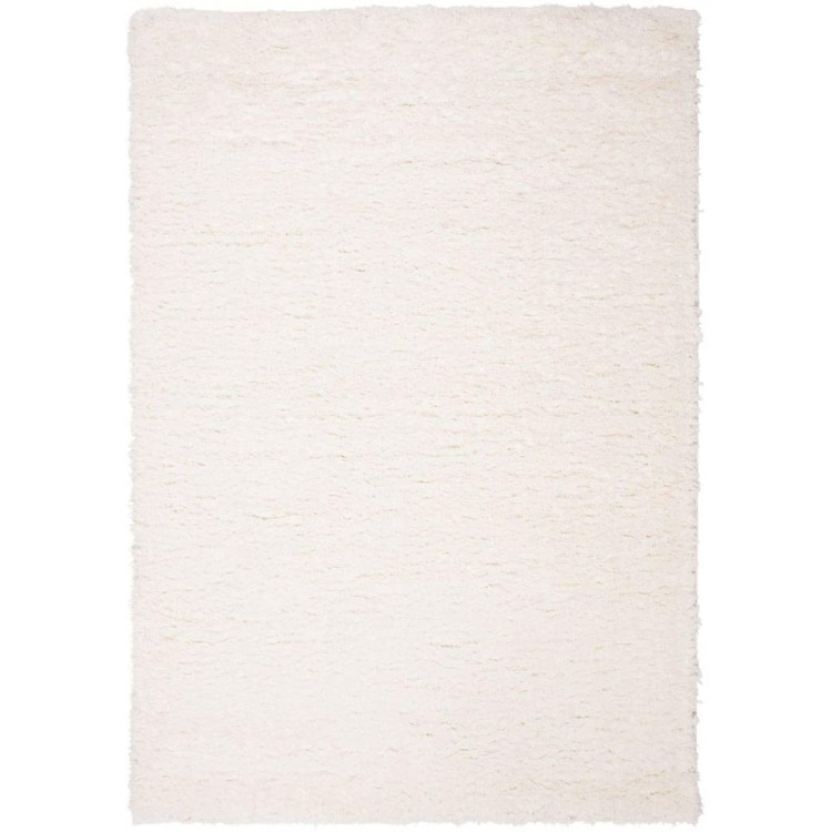 SAFAVIEH Madrid Shag Collection MDG256A Solid Non-Shedding Living Room Bedroom Dining Room Entryway Plush 1.6-inch Thick Accent Rug 2' x 4' Ivory