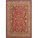 SAFAVIEH Mahal Collection MAH699A Traditional Oriental Non-Shedding Living Room Bedroom Accent Area Rug 4' x 5'7 Red Natural