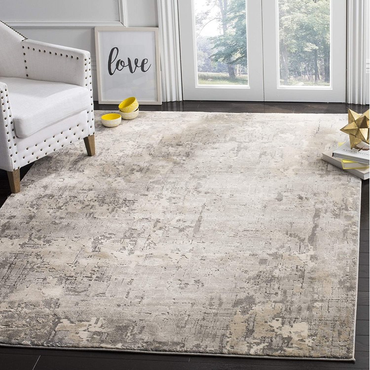 Safavieh Meadow Collection MDW178F Modern Abstract Area Rug 6'7 x 9' Grey
