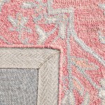 Safavieh Micro-Loop Collection MLP504U Handmade Shabby Chic Oriental Premium Wool Accent Rug 2'6 x 4' Pink Ivory