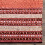 Safavieh Montauk Collection MTK214C Handmade Flatweave Stripe Cotton Accent Rug 2'6 x 4' Red Ivory