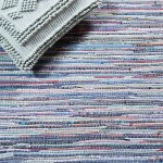 Safavieh Rag Rug Collection RAR122V Handmade Boho Stripe Cotton Accent Rug 2' x 3' Purple Blue