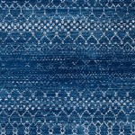 SAFAVIEH Tulum Collection TUL249M Moroccan Boho Distressed Non-Shedding Living Room Bedroom Accent Area Rug 3' x 5' Blue Ivory