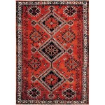 SAFAVIEH Vintage Hamadan Collection VTH293P Oriental Traditional Persian Non-Shedding Living Room Bedroom Accent Area Rug 4' x 6' Orange Red
