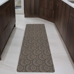 Shape28 Runner Mat Ultra-Thin Kitchen Rug with Non Slip Rubber Backing 60x23” Cappuccino