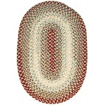 Super Area Rugs Ridgewood Premium Braided Rug for Kitchen and Home Decor Burgundy Beige 3' X 5' Oval