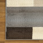 SUPERIOR Clifton Mid-Century Modern Geometric Polypropylene Indoor Area Rug with Jute Backing 2' x 3' Grey Brown