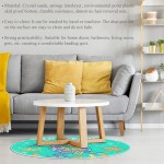 Turtle Seaweed 2 Round Indoor Outdoor Area Rugs Runner Rug Non-Slip Backing Floor Carpet for Sofa Living Room Bedroom Modern Accent Home Decor 27.6in