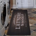 USTIDE Laundry Room Rug Runner Brown 20X48 Farmhouse Laundry Room Mat Decor Runner Laundry Room Rug Non Slip Laundry Rugs Laundry Mats for Washroom Comfortable Standing Mat Durable Kitchen Mat