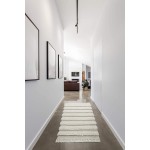 VCNY Home Savannah Collection Bath Rug Runner-Boho Fringe Striped Design-for Bathroom Hallway or Kitchen Use 24 x 60 White