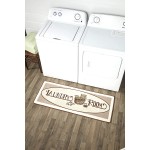 Vintage Design Laundry Room Accent Runner Rug with Nonslip Backing
