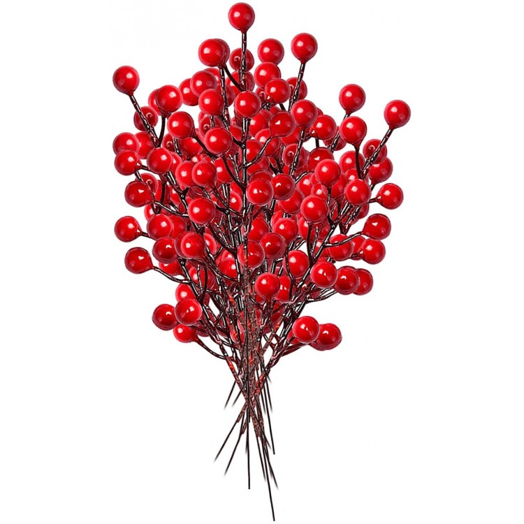 10PCS 20PCS Berry Picks 12 Artificial Red Berry Stems Red Christmas Tree Decorations 7.5 Inches for Christma Tree Home Decors Artificial Flowers Vase Art DIY Christmas Tree Decoration