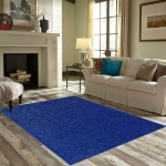 Ambiant Pet Friendly Solid Color Area Rugs Neon Blue 3' Round