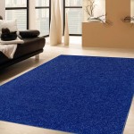 Ambiant Pet Friendly Solid Color Area Rugs Neon Blue 3' Round
