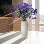 Ampopt Resistant Flowers Plastic-Greenery Faux Outdoor Fake 6PCS UV Artificial Plants Home Decor Purple