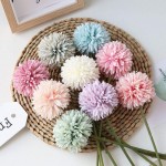 Artificial Flowers Chrysanthemum Ball Flowers Bouquet 10pcs Present for Important People Glorious Moral for Home Office Coffee House Parties and WeddingChampagne Pink