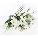 Artificial Flowers for Outdoor Decoration 8 Bundles Xpismii Fake Flowers UV Resistant No Fade Faux Greenery Plastic Hanging Shrubs Plants for Indoor Home and Garden Window Box Décor White