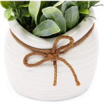 Artificial Flowers with Small White Vase Home Decoration 3.5 x 6 Inches