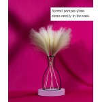 Artificial Pampas Grass with Pampas Vase Included Faux Pampas Grass with Vase for Pompous Grass & Dried Florals. 5 Pompass Grass Branches & Vase